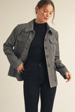 Classic Herringbone Utility Jacket – Charcoal